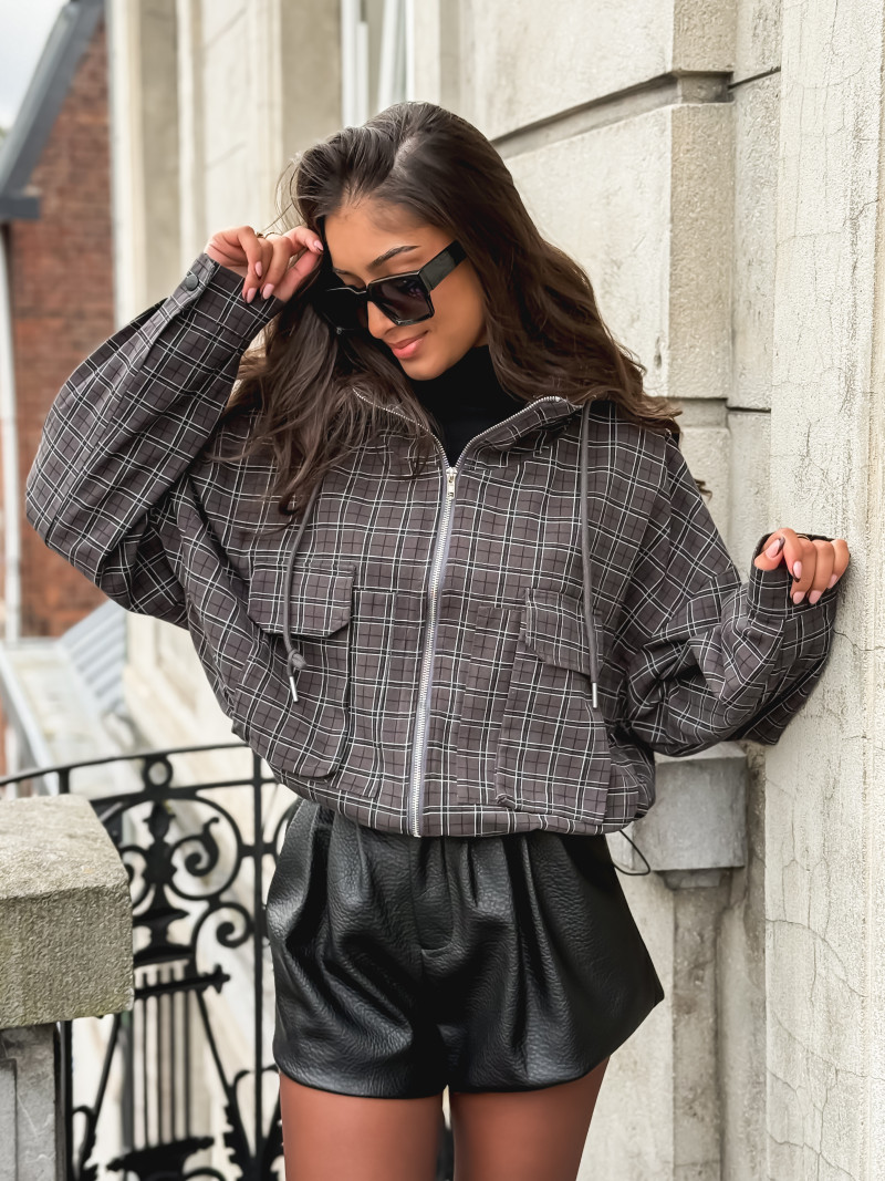 Veste à carreaux Aubélia - Gris Veste à carreaux Aubélia - Gris