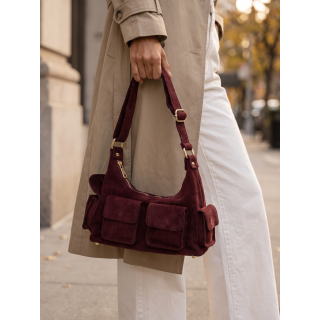 Sac en suédine Manola - Bordeaux