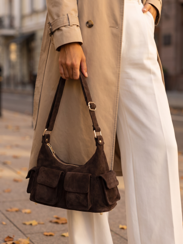 Sac en suédine Manola - Chocolat