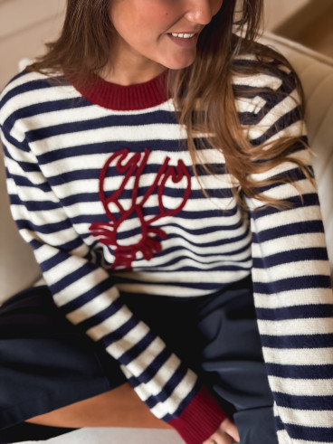 Pull ligné Ayna - Bleu marine