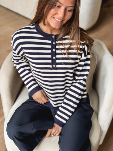 Pull ligné Kalia - Bleu marine Pull ligné Kalia - Bleu marine