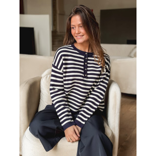 Pull ligné Kalia - Bleu marine