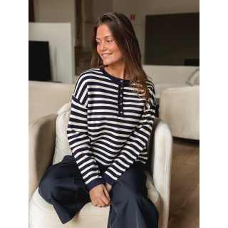 Pull ligné Kalia - Bleu marine