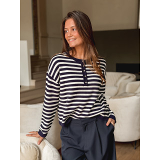 Pull ligné Kalia - Bleu marine