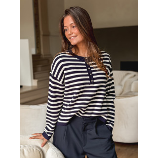 Pull ligné Kalia - Bleu marine