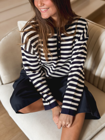 Pull ligné Kalia - Bleu marine Pull ligné Kalia - Bleu marine