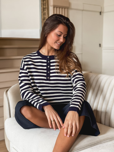 Pull ligné Kalia - Bleu marine Pull ligné Kalia - Bleu marine