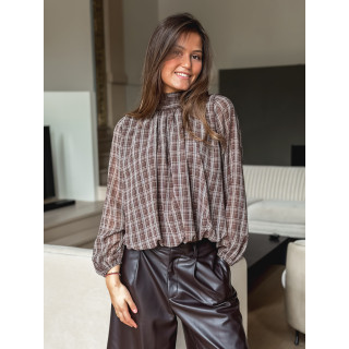 Blouse à carreaux Melda - Chocolat