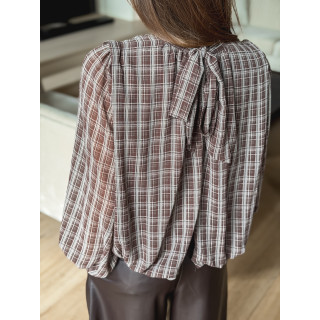 Blouse à carreaux Melda - Chocolat