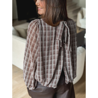 Blouse à carreaux Melda - Chocolat