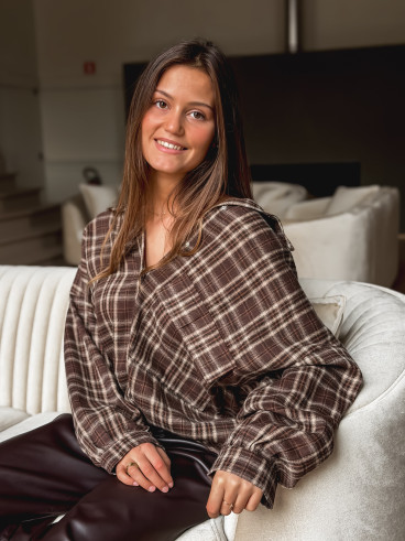 Chemise à carreaux Alexine - Marron