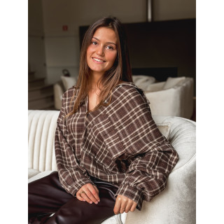 Chemise à carreaux Alexine - Marron