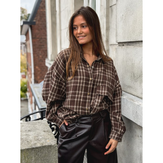Chemise à carreaux Alexine - Marron