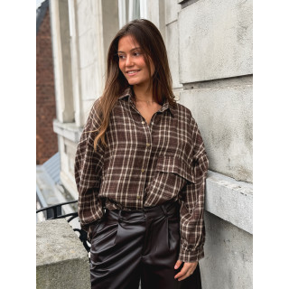 Chemise à carreaux Alexine - Marron