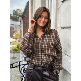 Chemise à carreaux Alexine - Marron