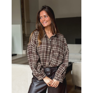 Chemise à carreaux Alexine - Marron