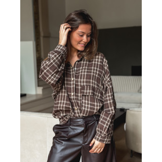 Chemise à carreaux Alexine - Marron