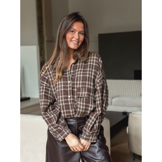 Chemise à carreaux Alexine - Marron