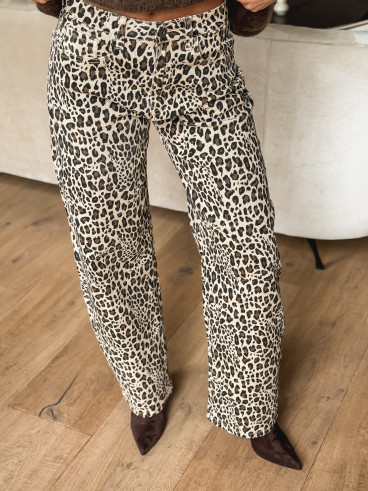 Jeans léopard Maryam - Beige