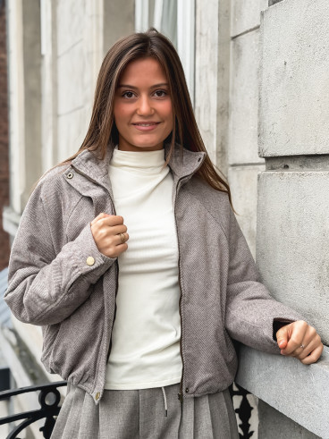 Veste à motifs Maïté - Taupe