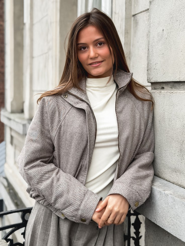 Veste à motifs Maïté - Taupe