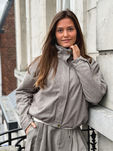 Veste à motifs Maïté - Taupe