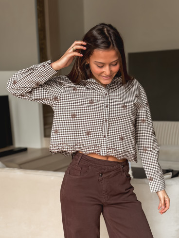 Chemise à carreaux Sidonie - Chocolat