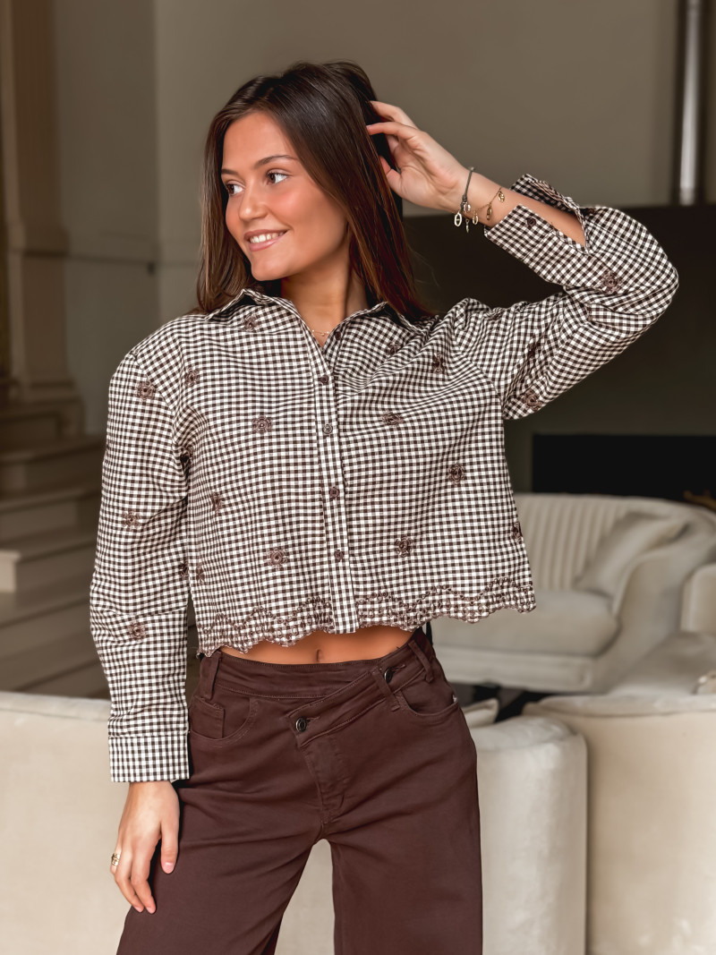 Chemise à carreaux Sidonie - Chocolat Chemise à carreaux Sidonie - Chocolat