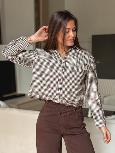 Chemise à carreaux Sidonie - Chocolat Chemise à carreaux Sidonie - Chocolat