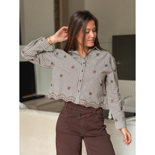 Chemise à carreaux Sidonie - Chocolat