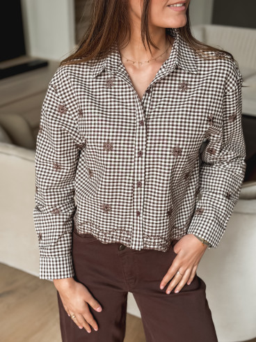 Chemise à carreaux Sidonie - Chocolat Chemise à carreaux Sidonie - Chocolat