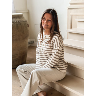 Pull ligné Kalia - Beige/Taupe