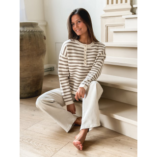 Pull ligné Kalia - Beige/Taupe