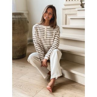 Pull ligné Kalia - Beige/Taupe