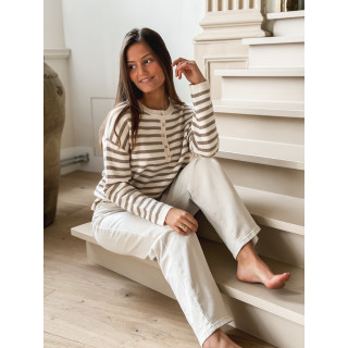 Pull ligné Kalia - Beige/Taupe