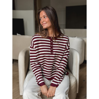 Pull ligné Kalia - Bordeaux