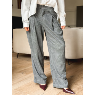 Pantalon ligné Justine - Gris