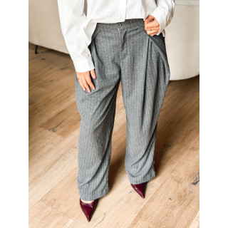 Pantalon ligné Justine - Gris