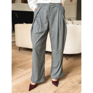 Pantalon ligné Justine - Gris