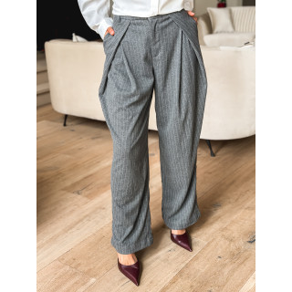 Pantalon ligné Justine - Gris