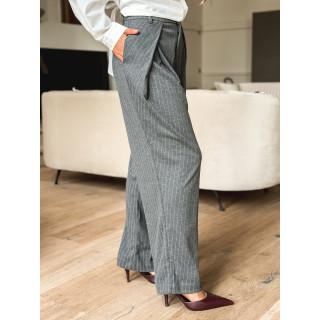 Pantalon ligné Justine - Gris
