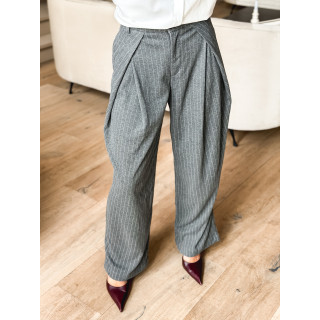 Pantalon ligné Justine - Gris