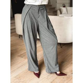 Pantalon ligné Justine - Gris