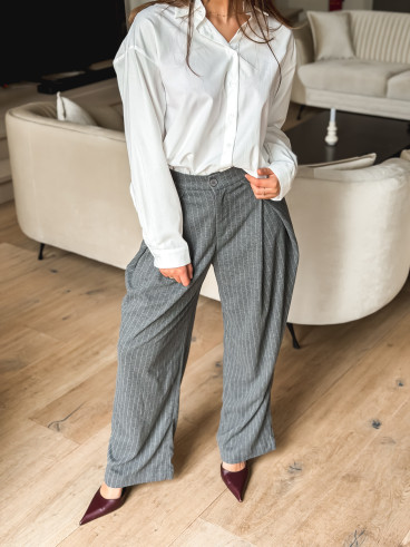 Pantalon ligné Justine - Gris