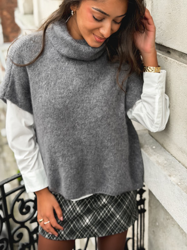 Pull col roulé Merve - Gris foncé