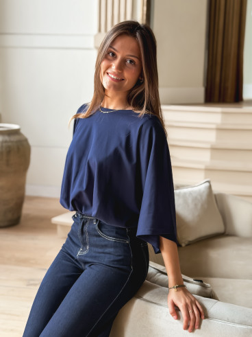 Blouse Zendayana - Bleu marine