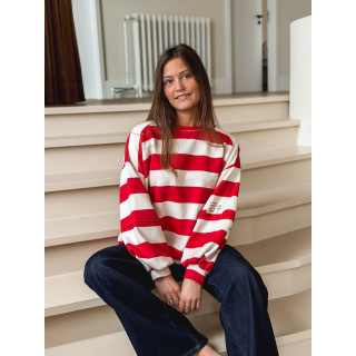 Pull ligné Esméa - Rouge/Ecru