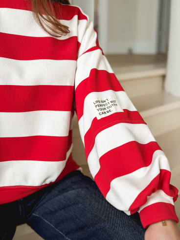 Pull ligné Esméa - Rouge/Ecru Pull ligné Esméa - Rouge/Ecru