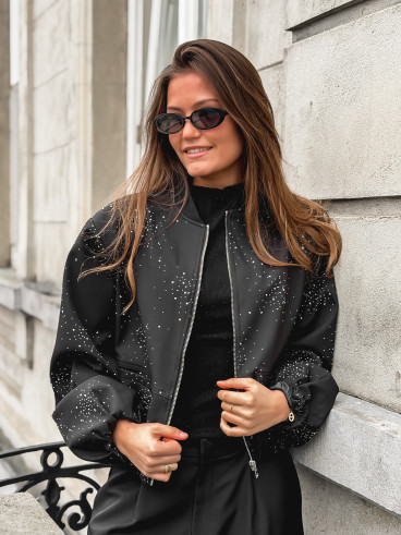 Bomber à strass Ceylan - Noir Bomber à strass Ceylan - Noir