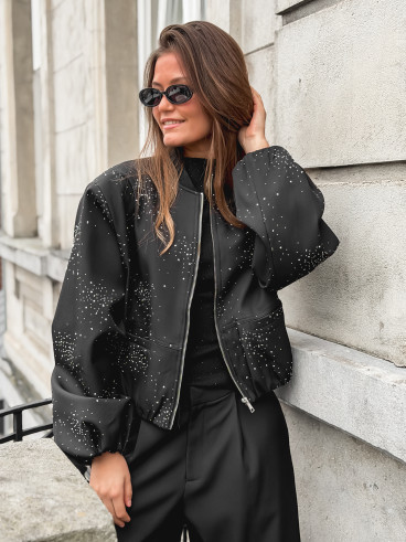 Bomber à strass Ceylan - Noir